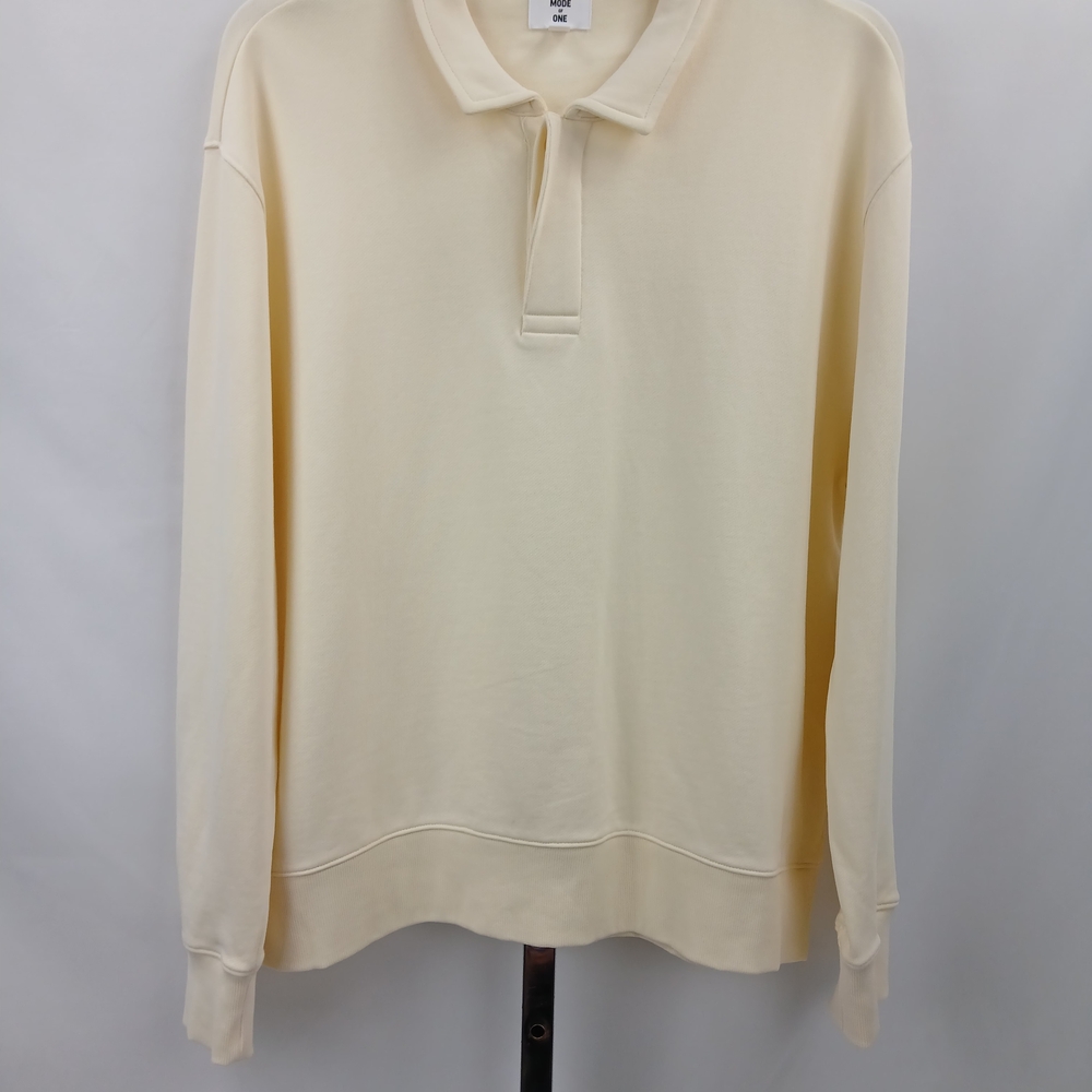 Mode of One Men’s Novelty Fleece Sweatshirt Soft Vanilla Size XL NWT